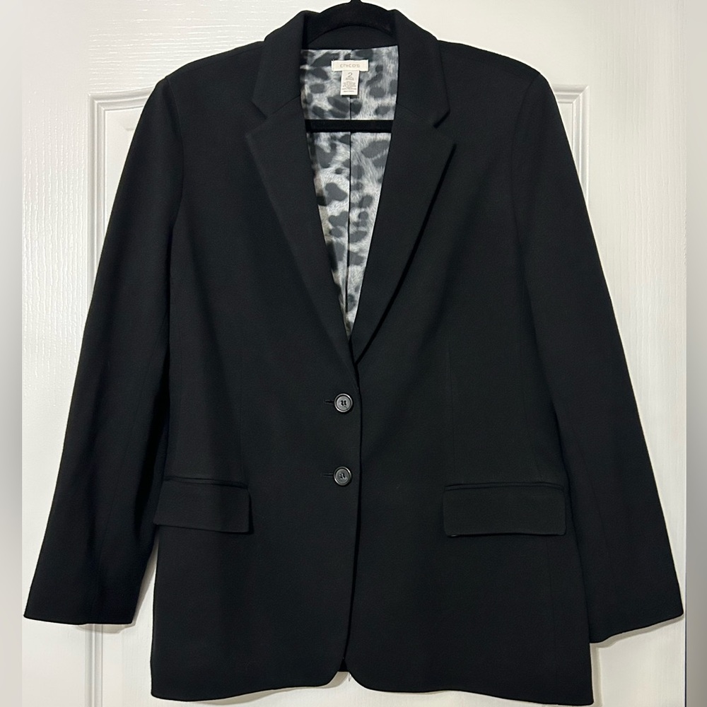 Women’s Chico's Black Tailored Blazer with Notched Lapels